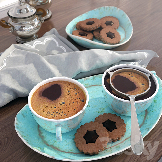 Coffee and cookies 3DSMax File - thumbnail 3