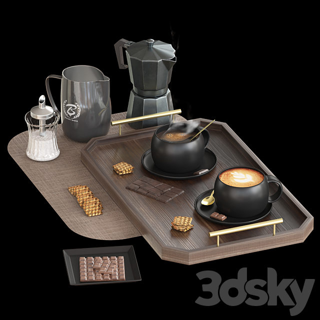 coffee set 01 3DSMax File - thumbnail 1