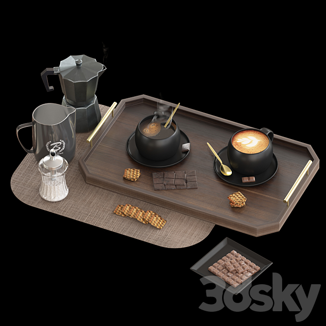 coffee set 01 3DSMax File - thumbnail 2