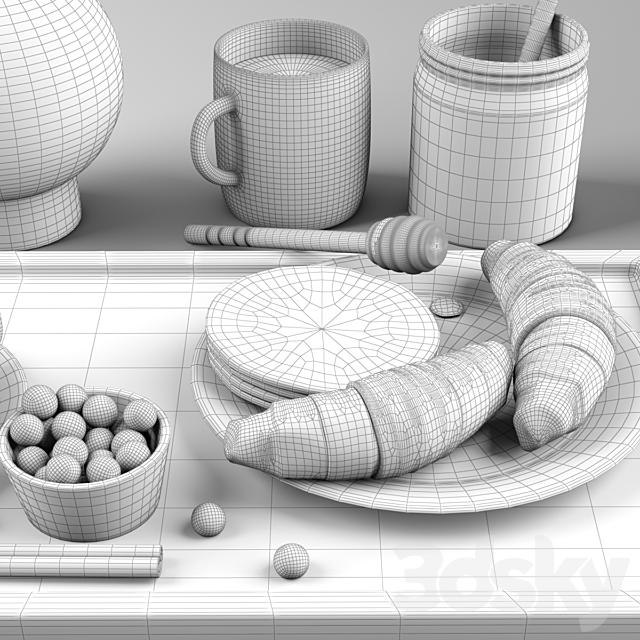 coffee set 1 3DSMax File - thumbnail 3