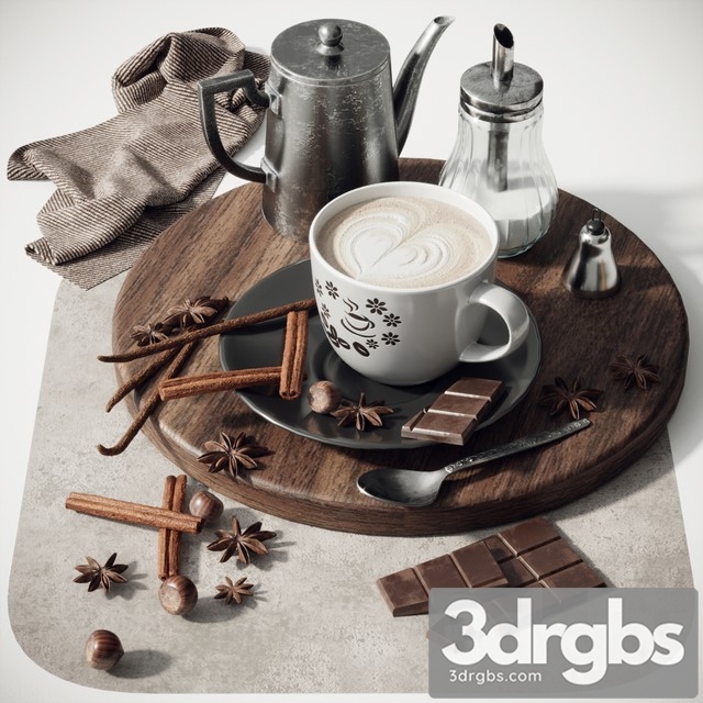 Coffee Set 2 3dsmax Download - thumbnail 1