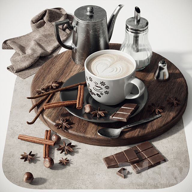 Coffee set 2 3DSMax File - thumbnail 1