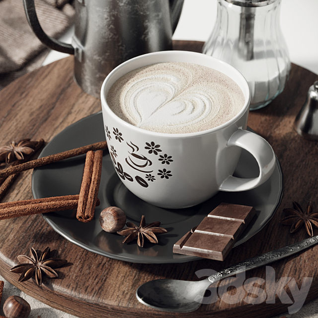 Coffee set 2 3DSMax File - thumbnail 2