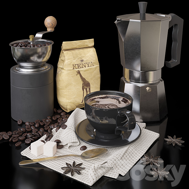 Coffee set 2 3DSMax File - thumbnail 2