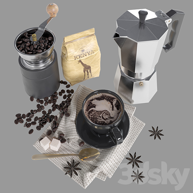 Coffee set 2 3DSMax File - thumbnail 3