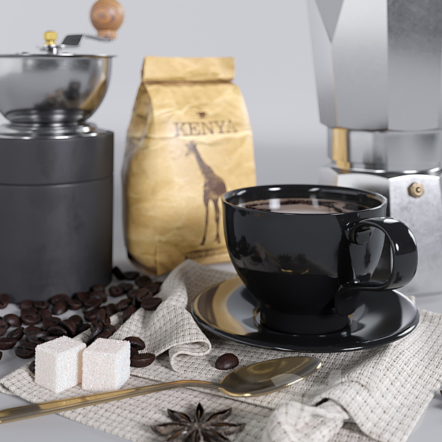 Coffee set 2 3DSMax File - thumbnail 4