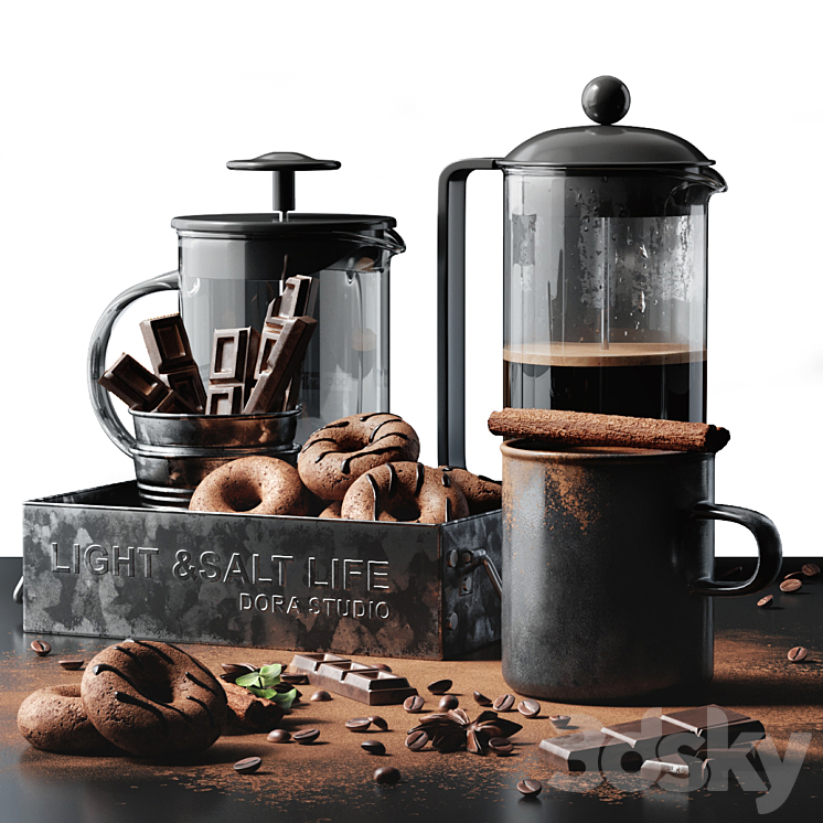 Coffee set 3 3DS Max - thumbnail 1