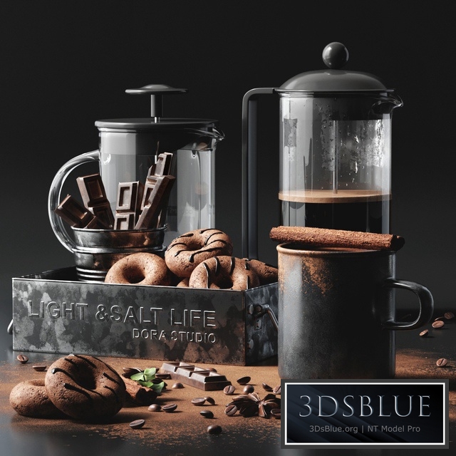 Coffee set 3 3DS Max - thumbnail 3