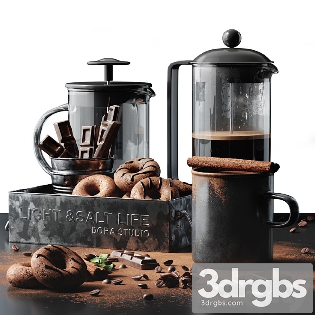 Coffee Set 3 3dsmax Download - thumbnail 1