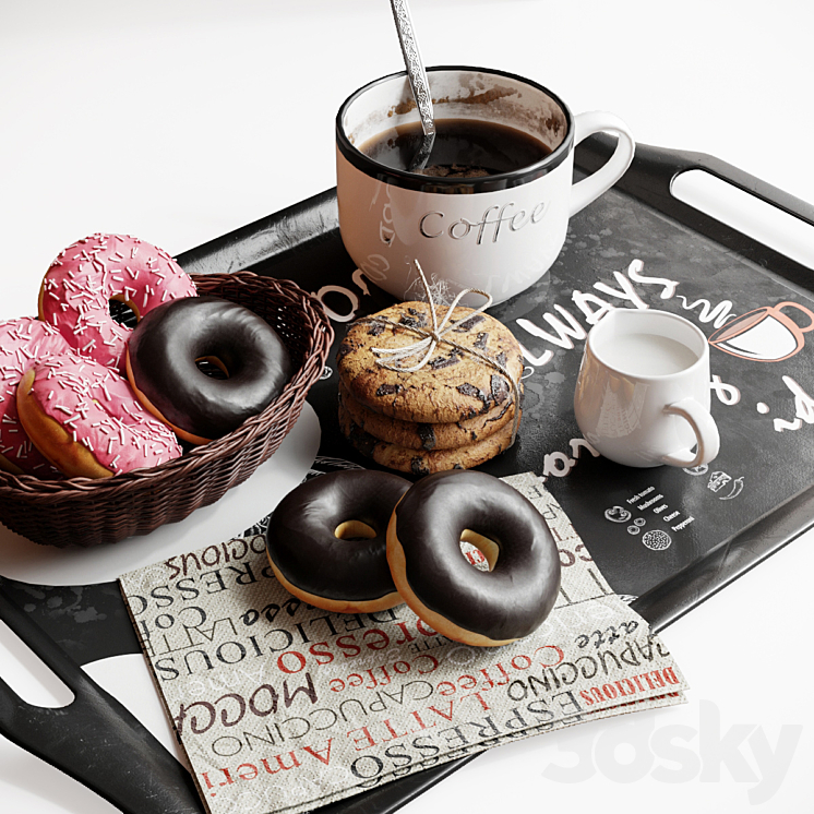 Coffee set 3DS Max - thumbnail 2