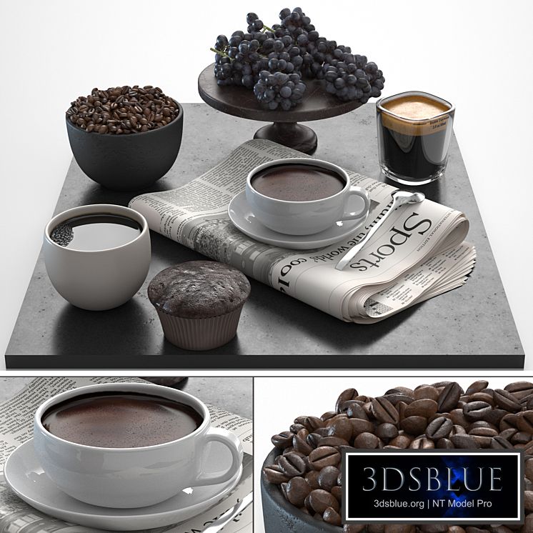 coffee set 3DS Max - thumbnail 3