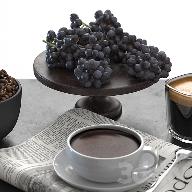 coffee set 3DS Max Model - thumbnail 4