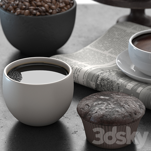 coffee set 3DS Max Model - thumbnail 5