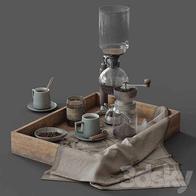 coffee set 3DSMax File - thumbnail 1