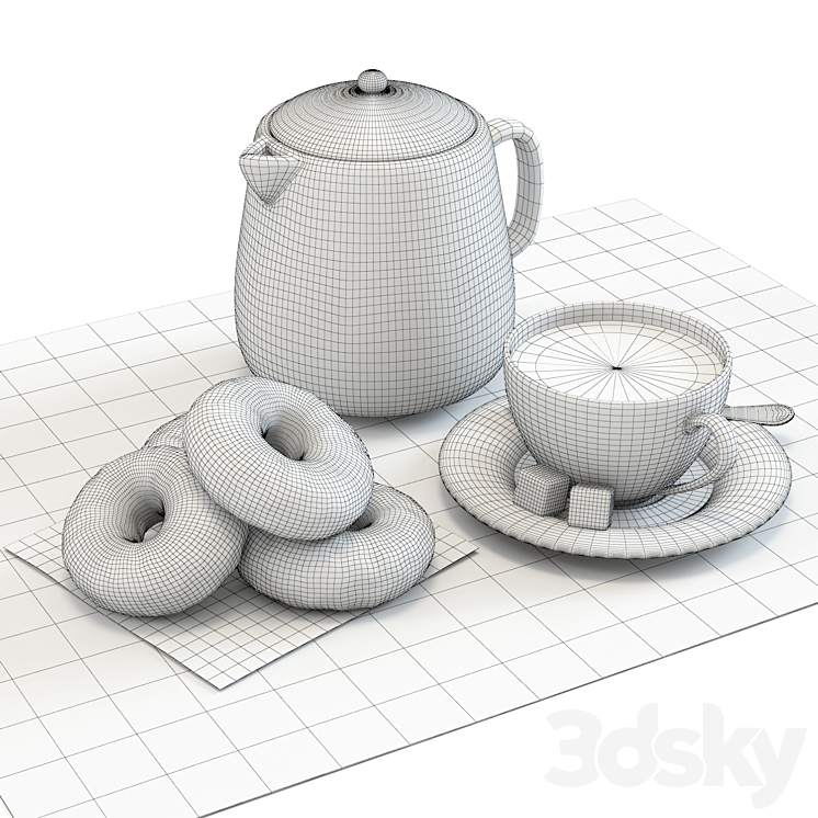 Coffee shop | Donuts set 01 3DS Max - thumbnail 2