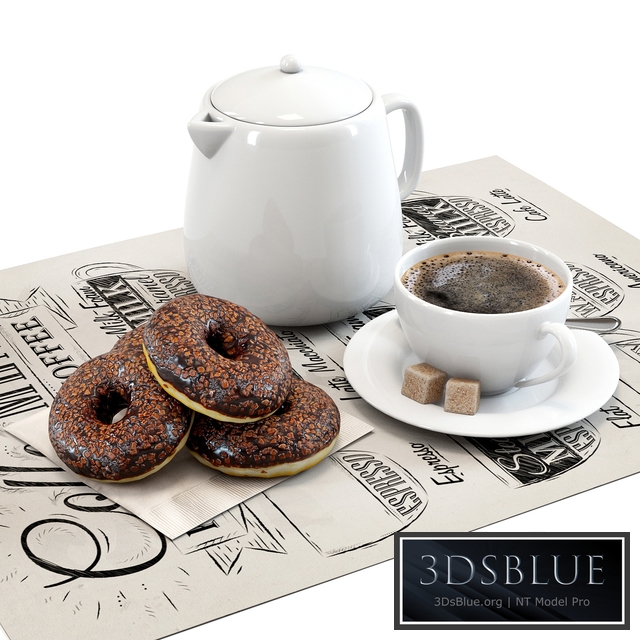 Coffee shop | Donuts set 01 3DS Max - thumbnail 3