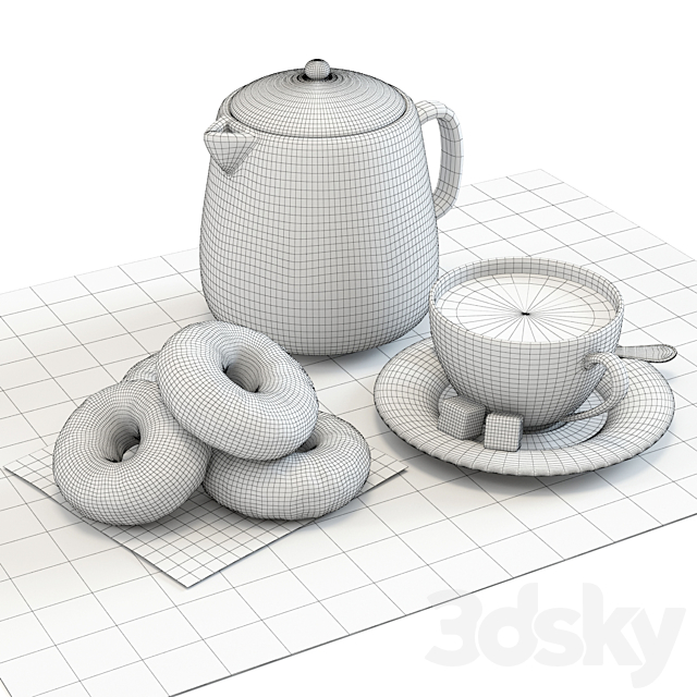 Coffee shop | Donuts set 01 3DSMax File - thumbnail 2