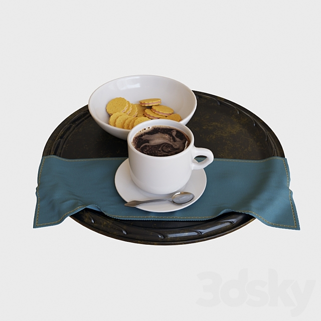 Coffee with cookies 3DSMax File - thumbnail 2