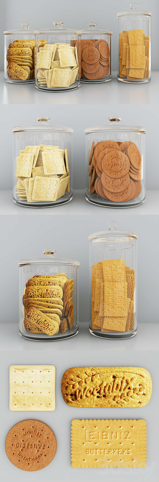 Cookie jars 2 3ds Max - thumbnail 2