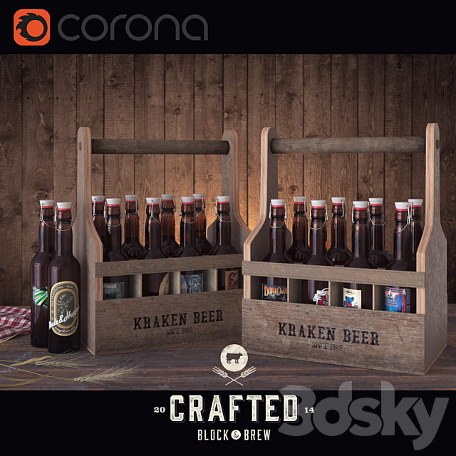 craft beer set 3DSMax File - thumbnail 1