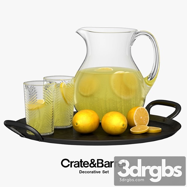 Crate & barrel – decorative set 3dsmax Download - thumbnail 1