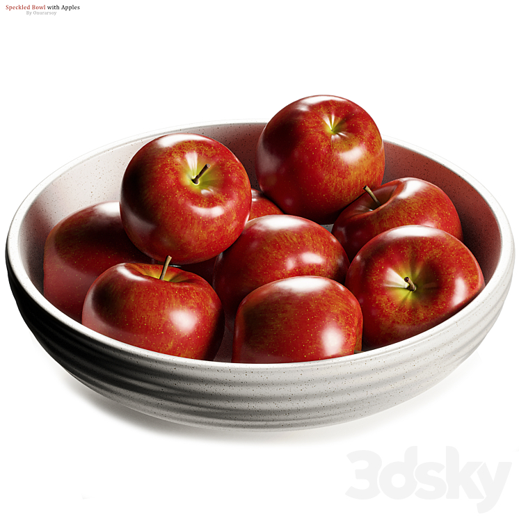 Crate & barrel – Holden Speckled Bowl with Apples 3DS Max Model - thumbnail 2