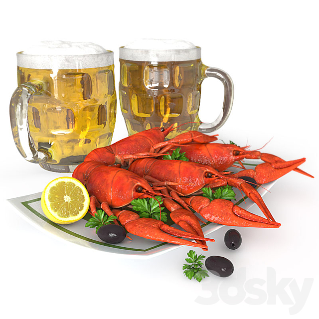 Crawfish and beer 3DSMax File - thumbnail 1