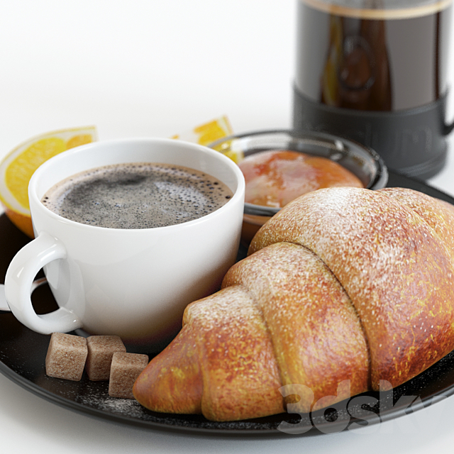 croissant and oranges 3DS Max Model - thumbnail 2