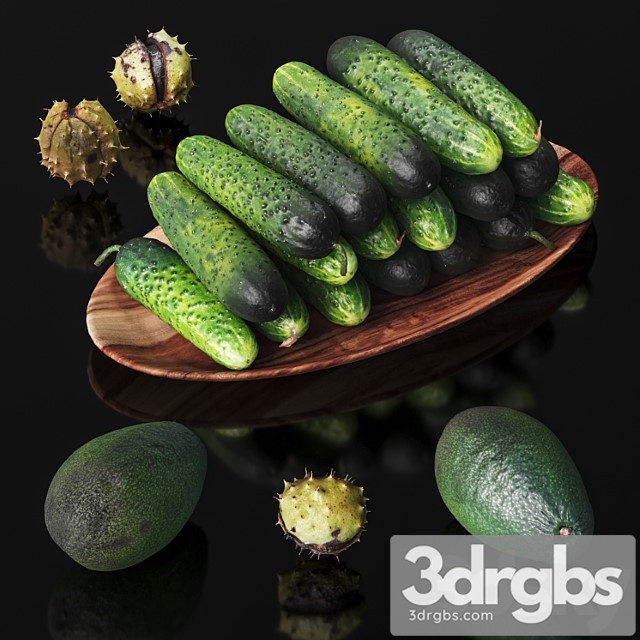 Cucumbers Chestnuts And Avocados 3dsmax Download - thumbnail 1