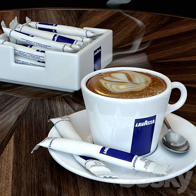 Cup of Lavazza coffee 3DS Max Model - thumbnail 2