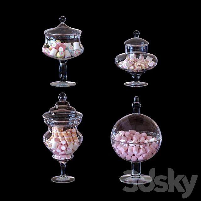 CYS Glass Candy Buffet Jar and Marshmallow 3DSMax File - thumbnail 1