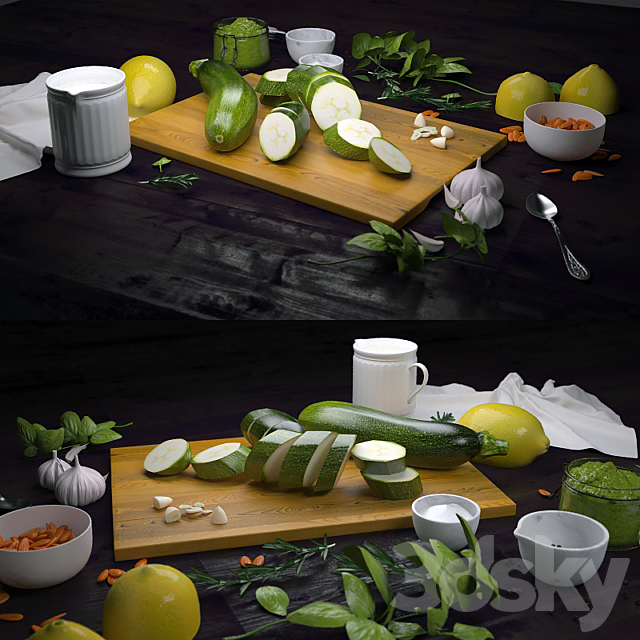 Decor with vegetables 3DSMax File - thumbnail 2