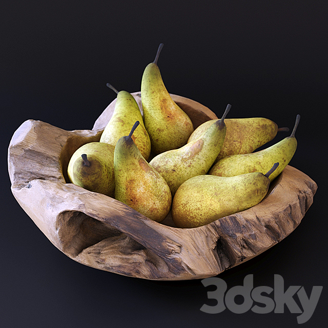 Decorative dish with pears 3ds Max - thumbnail 1