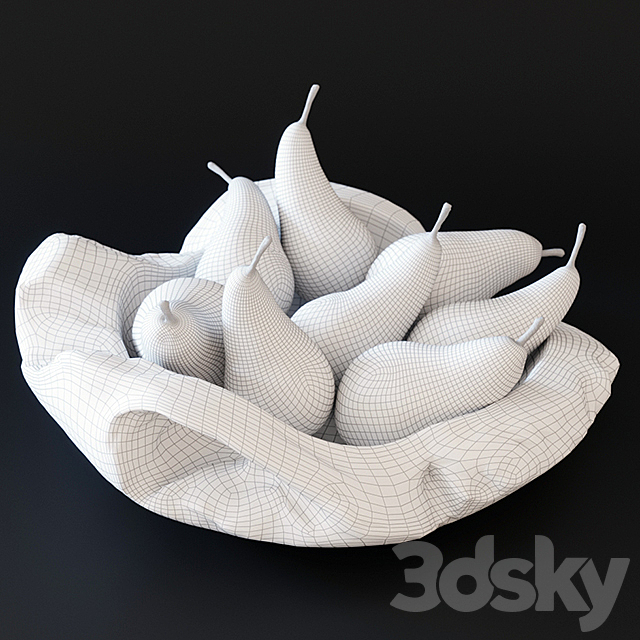 Decorative dish with pears 3ds Max - thumbnail 2