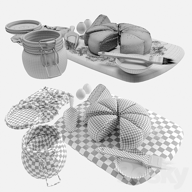 Decorative Kitchen Cake Set 3ds Max - thumbnail 2