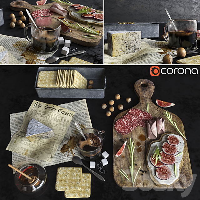 Decorative set “Breakfast” 3ds Max - thumbnail 1