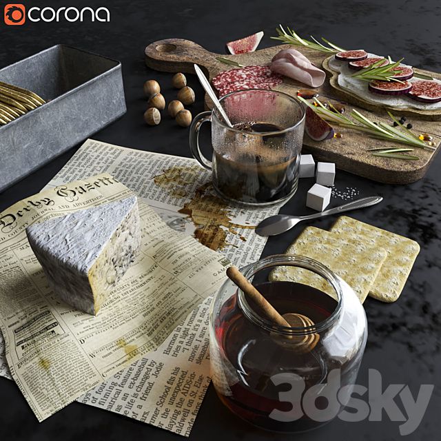 Decorative set “Breakfast” 3ds Max - thumbnail 2