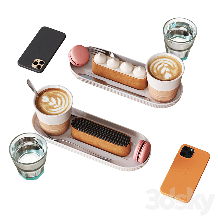 Decorative Set For Cafe Table Set3 3DS Max Model - thumbnail 3