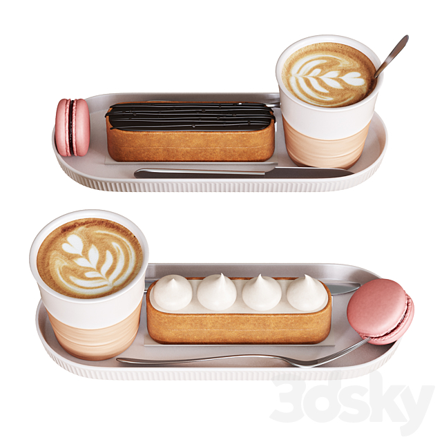 Decorative Set For Cafe Table Set3 3DSMax File - thumbnail 6