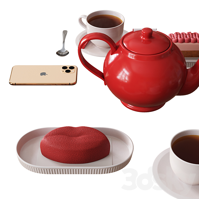 Decorative Set For Cafe Table Set4 3DSMax File - thumbnail 4