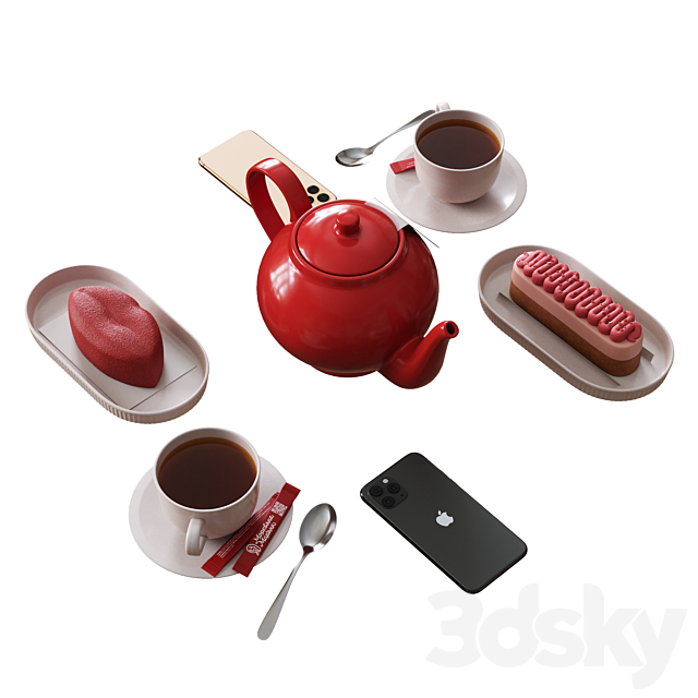 Decorative Set For Cafe Table Set4 3DSMax File - thumbnail 5