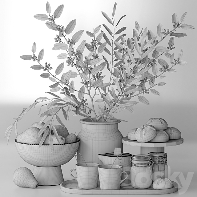 Decorative set for the kitchen 3DS Max Model - thumbnail 6