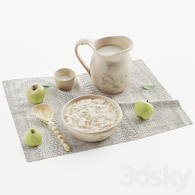 Decorative set Simple Russian food 3ds Max - thumbnail 1