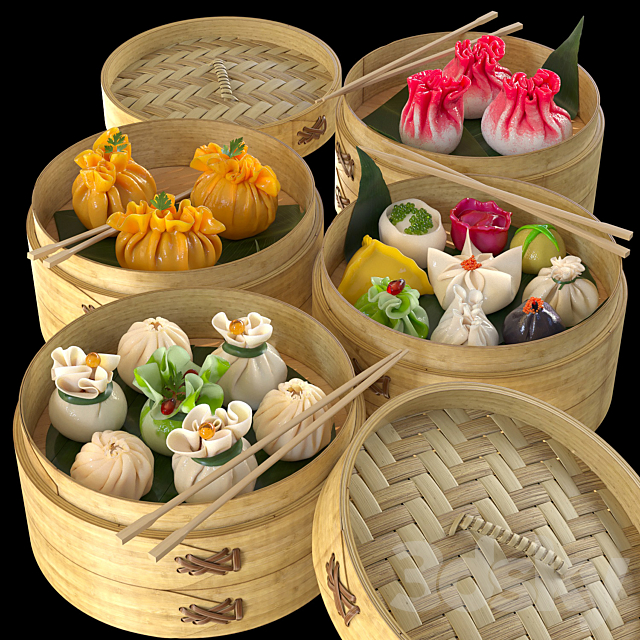 Dim Sum _ Dum Sam _ Chinese dumplings 3DSMax File - thumbnail 1