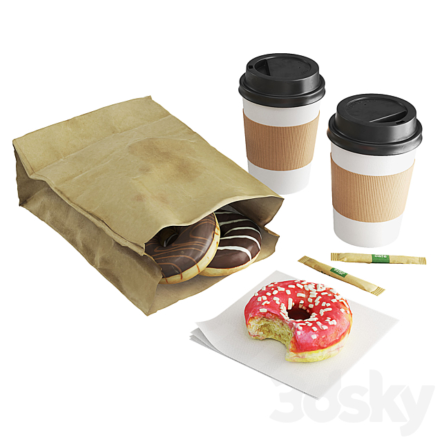 Donuts with Coffee To GO 3ds Max - thumbnail 1