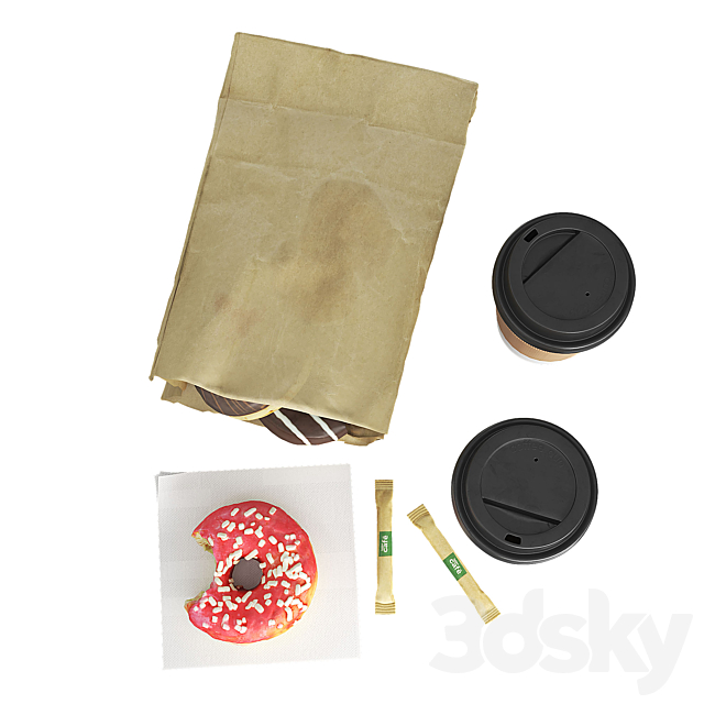 Donuts with Coffee To GO 3ds Max - thumbnail 2