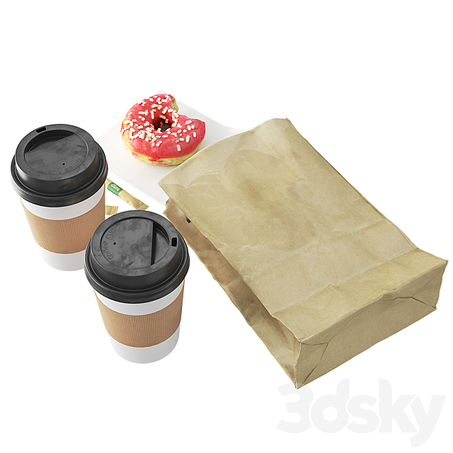 Donuts with Coffee To GO 3ds Max - thumbnail 3