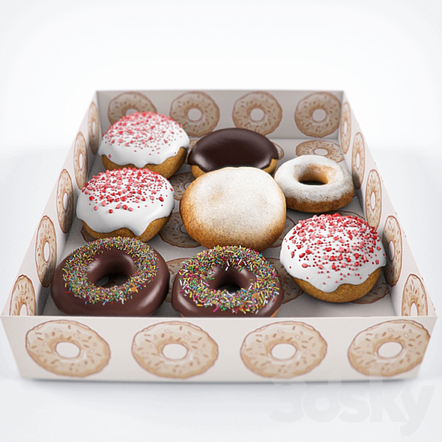 Doughnuts in a box 3DSMax File - thumbnail 1