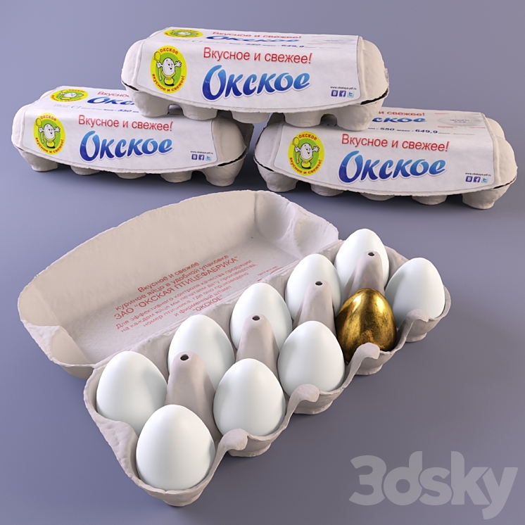 dozen eggs 3DS Max - thumbnail 1