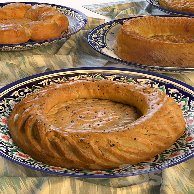 Eastern Bread (Uzbek Flat Cakes) 3DS Max Model - thumbnail 2